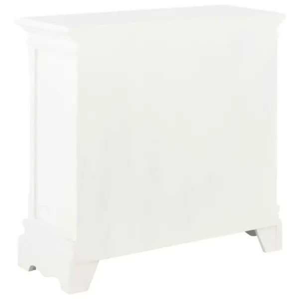 Valge puhvetkapp 4 sahtli ja 2 akrüülklaasist uksega, MDF ja männipuit, 70 x 28 x 70 cm – 5