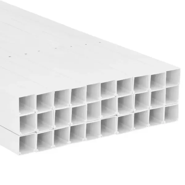 Valge PVC kaablikanal 40 x 40 mm, kruvitav, 30 m, 30 tk komplekt – 5