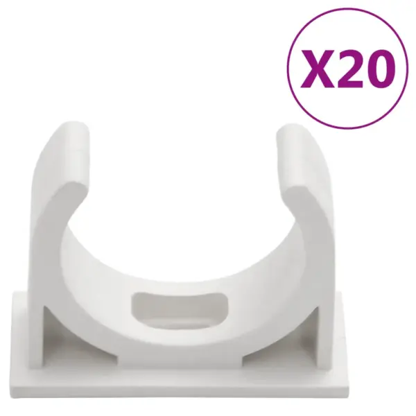 Valge PVC kaablikanalite komplekt klambritega, Ø30 mm, 10 x 1 m – 4