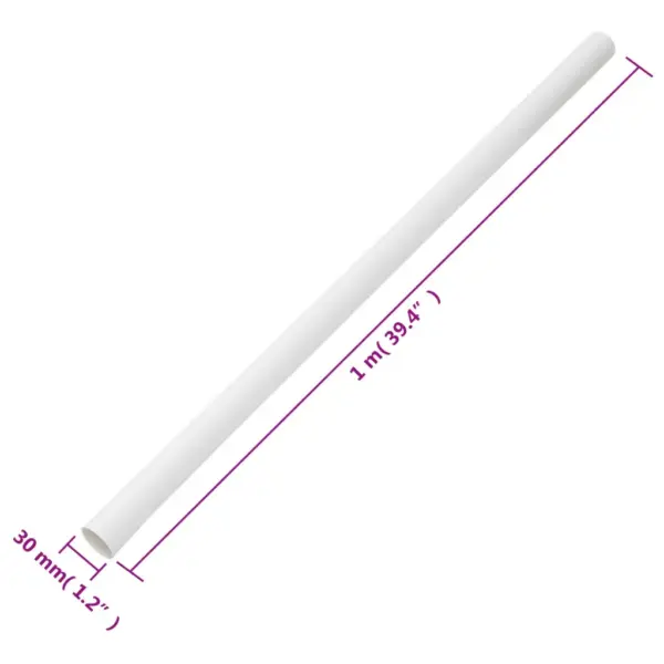 Valge PVC kaablikanalite komplekt klambritega, Ø30 mm, 10 x 1 m – 8