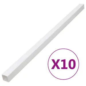 Valge PVC kaablikanalite komplekt, 33 x 33 mm, 10 x 1 m