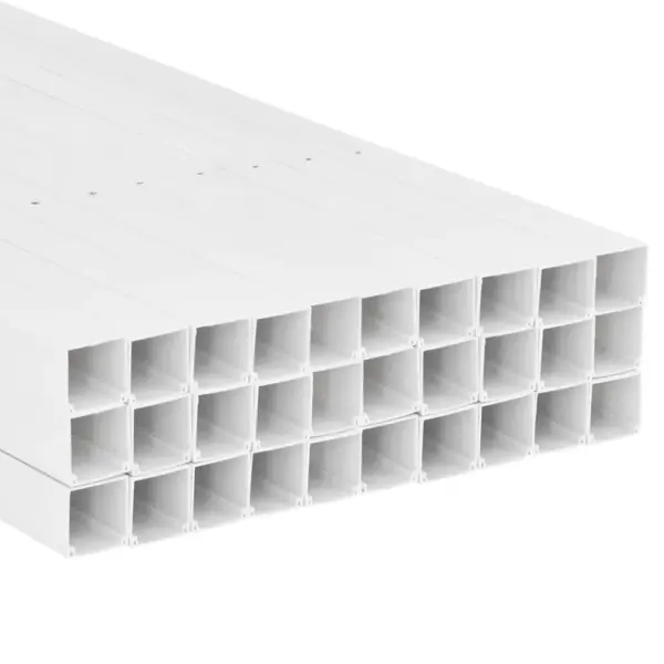 Valge PVC kaablikanalite komplekt, 60 x 60 mm, kruvitav, 30 x 1 m - 5