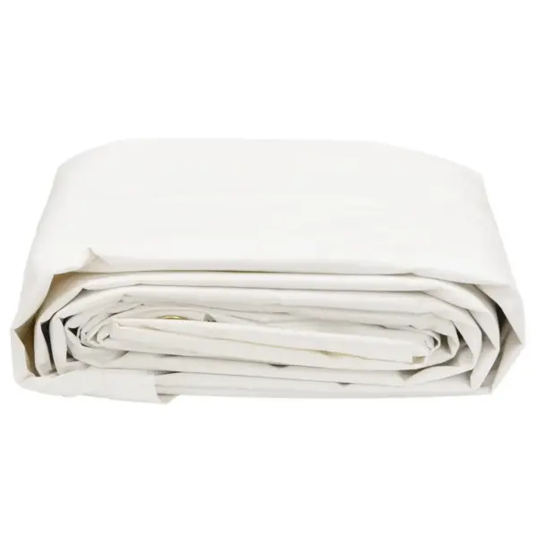 Valge PVC present veekindel, metallist aasadega, 5 x 7 m, 650 g/m² – 3