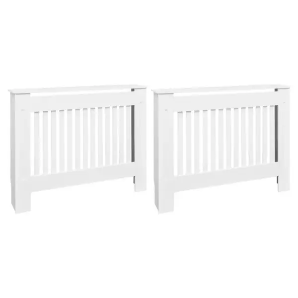 Radiaatorikate, 2 tk, valge tehispuit, 112 x 19 x 81,5 cm – 2