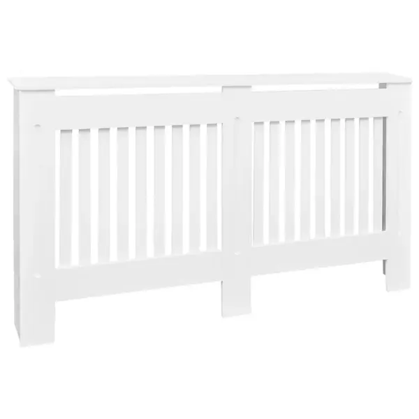 Valge tehispuidust radiaatorikate liistudega, 152 cm – 2