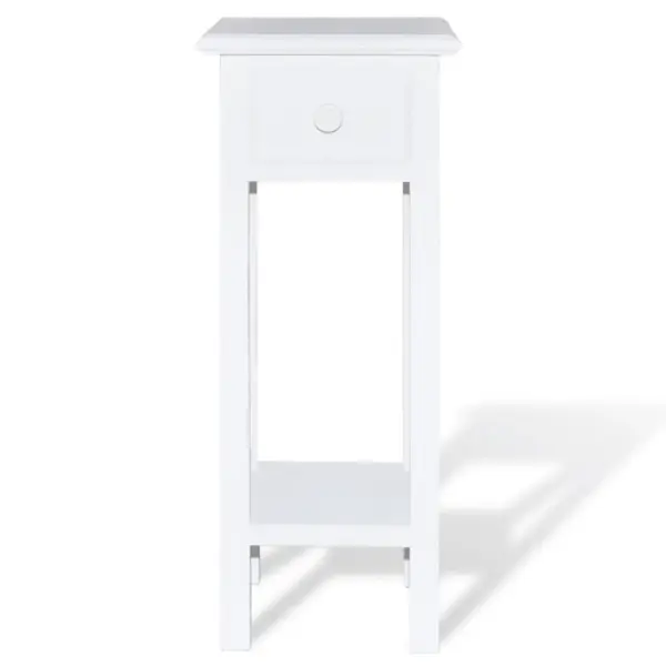 Valge sahtliga lisalaud koridori või elutuppa, MDF ja männipuit, 27 x 27 x 65,5 cm – 3