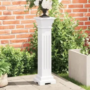 Klassikaline sambakujuline lillealus, valge MDF, 17 x 17 x 66 cm