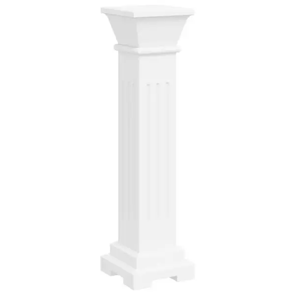 Klassikaline sambakujuline lillealus, valge MDF, 17 x 17 x 66 cm – 2