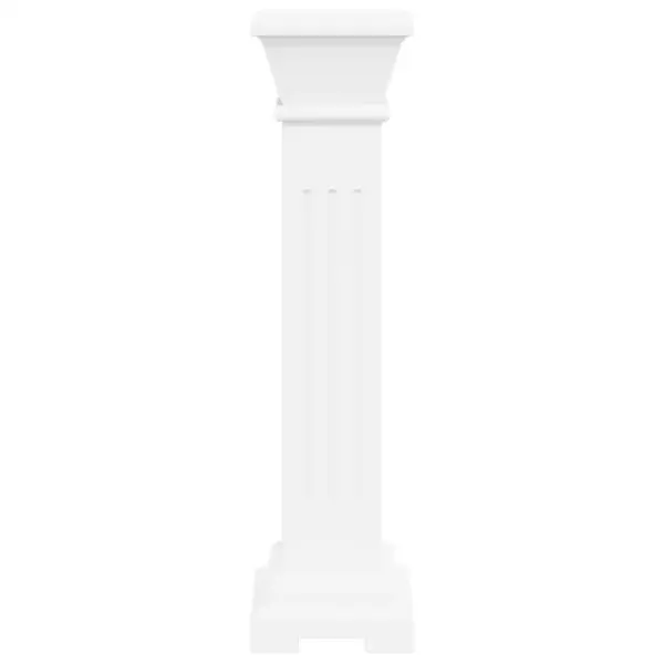 Klassikaline sambakujuline lillealus, valge MDF, 17 x 17 x 66 cm – 5