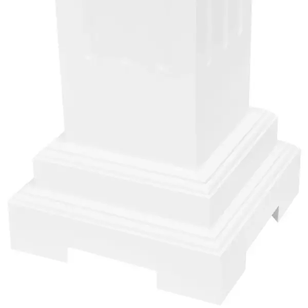 Klassikaline sambakujuline lillealus, valge MDF, 17 x 17 x 66 cm – 6