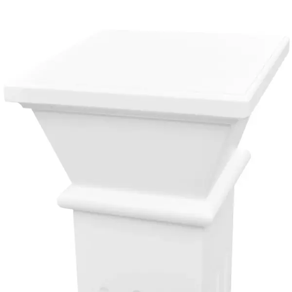 Klassikaline sambakujuline lillealus, valge MDF, 17 x 17 x 66 cm – 7