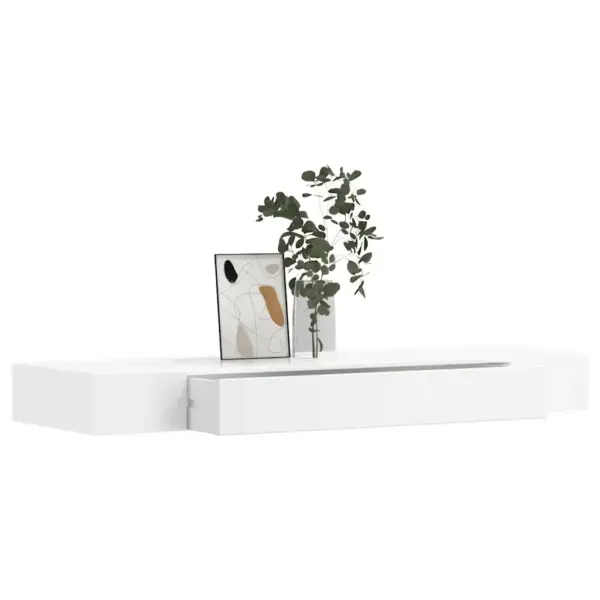 Valge seinale kinnitatav MDF riiul sahtliga, 80 x 25 x 8 cm – 3