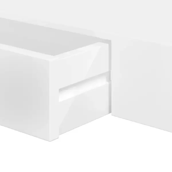 Valge seinale kinnitatav MDF riiul sahtliga, 80 x 25 x 8 cm – 8