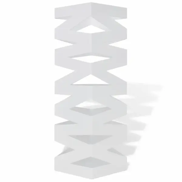 Valge kandiline terasest vihmavarjuhoidja eemaldatava alusega, 15,5 x 15,5 x 48,5 cm – 2