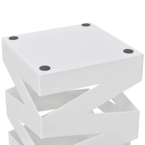 Valge kandiline terasest vihmavarjuhoidja eemaldatava alusega, 15,5 x 15,5 x 48,5 cm – 3