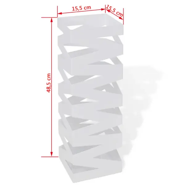 Valge kandiline terasest vihmavarjuhoidja eemaldatava alusega, 15,5 x 15,5 x 48,5 cm – 5