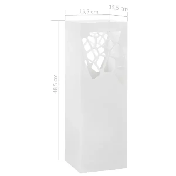 Valge terasest vihmavarjuhoidja tilkumisalusega, 15,5 x 15,5 x 48,5 cm – 5