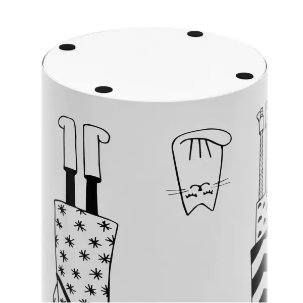 Valge pulbervärvitud terasest vihmavarjuhoidja eemaldatava tilkumisalusega, 18 x 48,5 cm – 5
