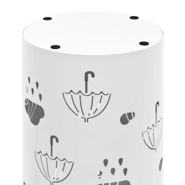 Valge terasest vihmavarjuhoidja plastist tilkumisalusega, 20 x 48,5 cm – 5