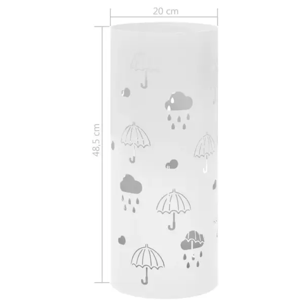 Valge terasest vihmavarjuhoidja plastist tilkumisalusega, 20 x 48,5 cm – 6