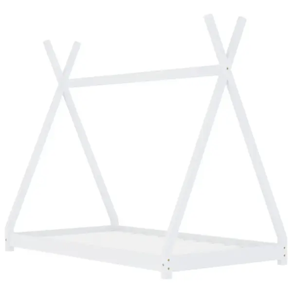Tipi-stiilis lastevoodi raam madratsile 70 x 140 cm, valge männipuit – 2