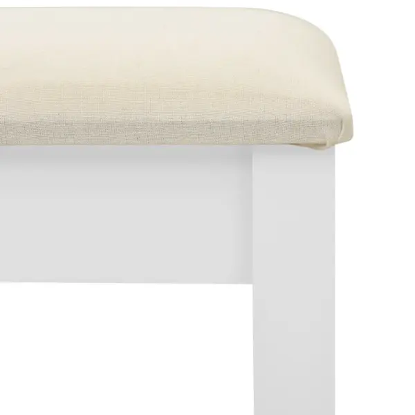 Valge tualettlaud ovaalse peegli ja taburetiga, Paulownia puit ja MDF, 65 x 36 x 128 cm – 10