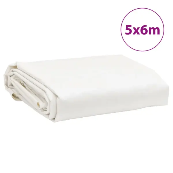 Veekindel valge present PVC-kattega lõuendist, 5 x 6 m, 650 g/m² – 8