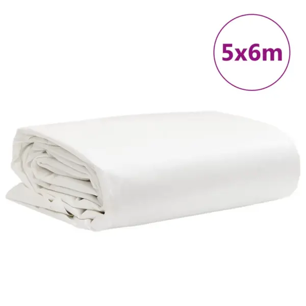 Valge PVC present, veekindel ja rebenemiskindel, 5 x 6 m, 650 g/m² - 9