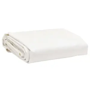 Valge ümmargune PVC present metallist aasadega, Ø 3 m, 650 g/m²