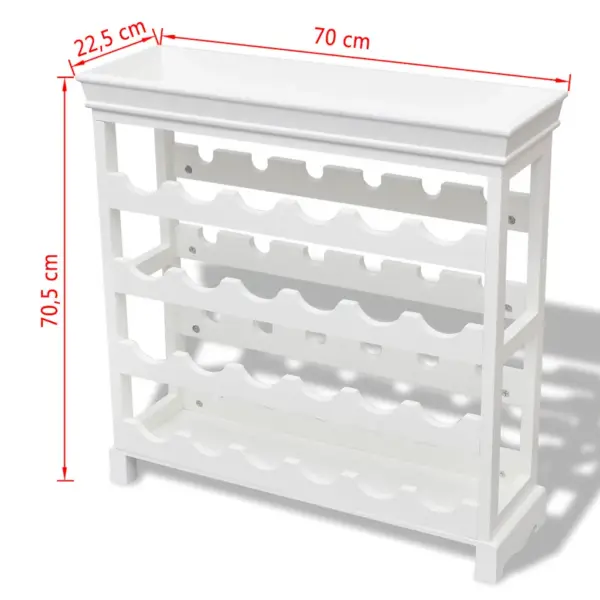 Valge veiniriiul Abreu 24 pudelile, MDF ja nulupuit, 70 x 22,5 x 70,5 cm – 7
