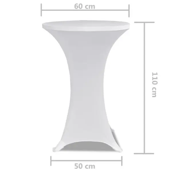 Valge veniv baarilaua kate Ø 60 cm, 2 tk – 5