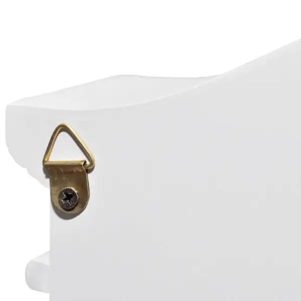 Seinale kinnitatav võtmekapp klaasist fotoraamiga, valge MDF ja männipuit, 22,5 x 6,5 x 34,5 cm – 7