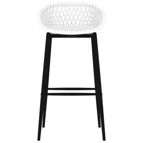 Valged baaritoolid madala võrguga seljatoega, PP iste ja metalljalad, 2 tk, 48 x 47,5 x 95,5 cm - 3