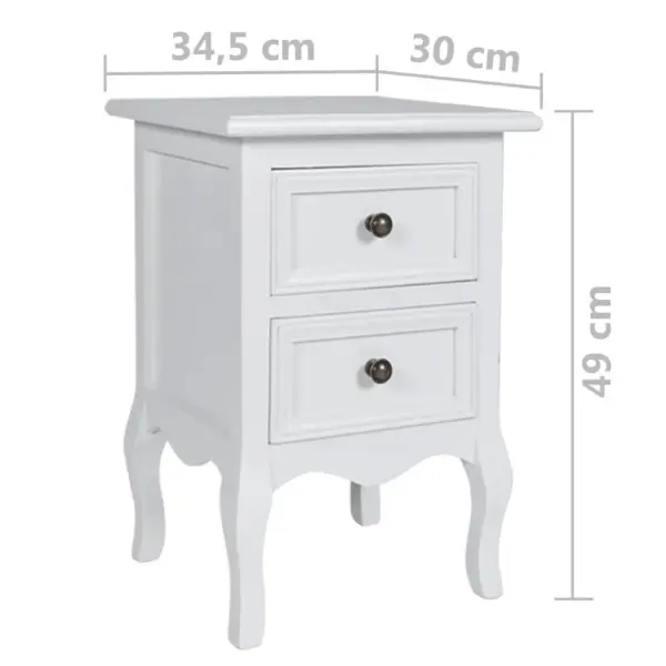 Kahe sahtliga öökapid, 4 tk, valge MDF, 34,5 x 30 x 49 cm – 5