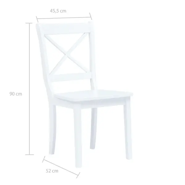 Valged kautšukipuidust söögitoolid, 4 tk, 45,5 x 52 x 90 cm – 7