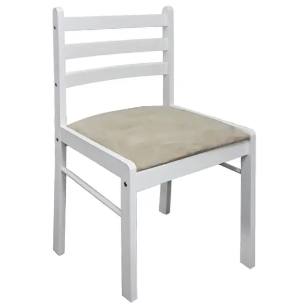 Valged kautšukipuidust söögitoolid pehme istmega, 4 tk, 44 x 45 x 81 cm – 4