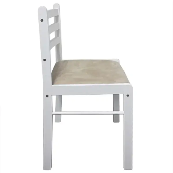 Valged kautšukipuidust söögitoolid pehme istmega, 4 tk, 44 x 45 x 81 cm – 5