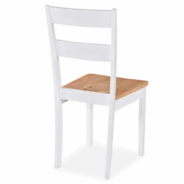Söögitoolid 6 tk, valge raam ja naturaalne kautšukipuidust iste, 40,5 x 48 x 89 cm – 5