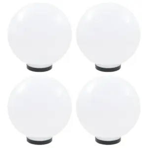 Valged kerakujulised aialambid LED-pirnidele, 4 tk, 30 cm, PMMA, IP44
