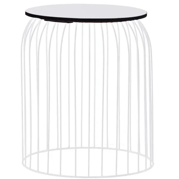 Valged metallist kohvilauad hoiukorv-funktsiooniga, 3 tk, MDF-plaadiga - 3