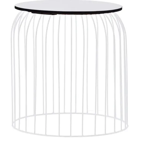 Valged metallist kohvilauad hoiukorv-funktsiooniga, 3 tk, MDF-plaadiga - 4