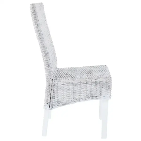 Valged käsitsi valmistatud söögitoolid 4 tk, Kubu rotang ja mangopuit, 46 x 61 x 93 cm – 4