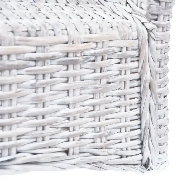 Valged käsitsi valmistatud söögitoolid 4 tk, Kubu rotang ja mangopuit, 46 x 61 x 93 cm – 7