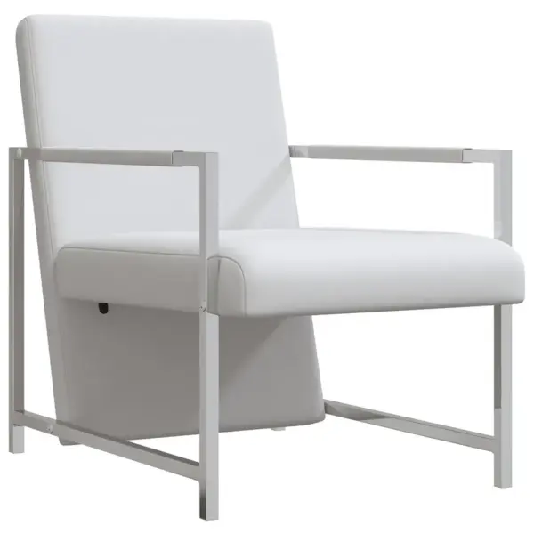 Valged kunstnahast tugitoolid, 2 tk, kroomitud raamiga, 53 x 69 x 73 cm – 3
