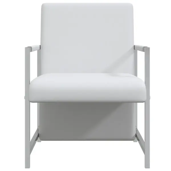 Valged kunstnahast tugitoolid, 2 tk, kroomitud raamiga, 53 x 69 x 73 cm – 4