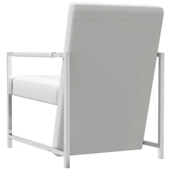 Valged kunstnahast tugitoolid, 2 tk, kroomitud raamiga, 53 x 69 x 73 cm – 6
