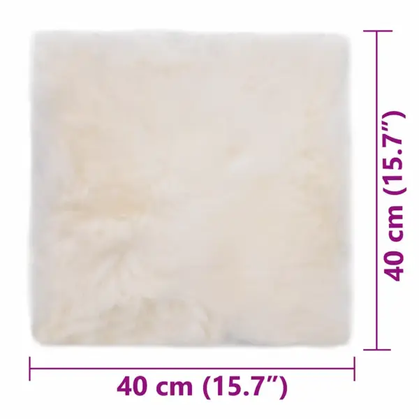 Valged lambanahast toolipadjad, 40 x 40 cm, 2 tk, kõrge karvaga – 6