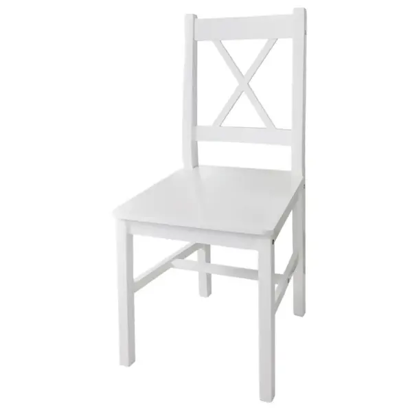 Valged männipuidust söögitoolid, 4 tk, ergonoomilise seljatoega – 2