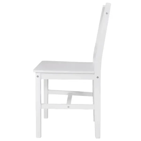 Valged männipuidust söögitoolid, 4 tk, ergonoomilise seljatoega – 4