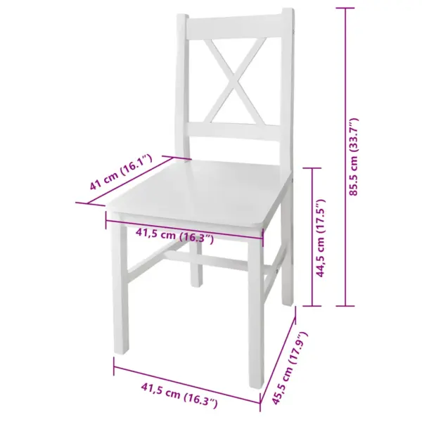 Valged männipuidust söögitoolid, 4 tk, ergonoomilise seljatoega – 5